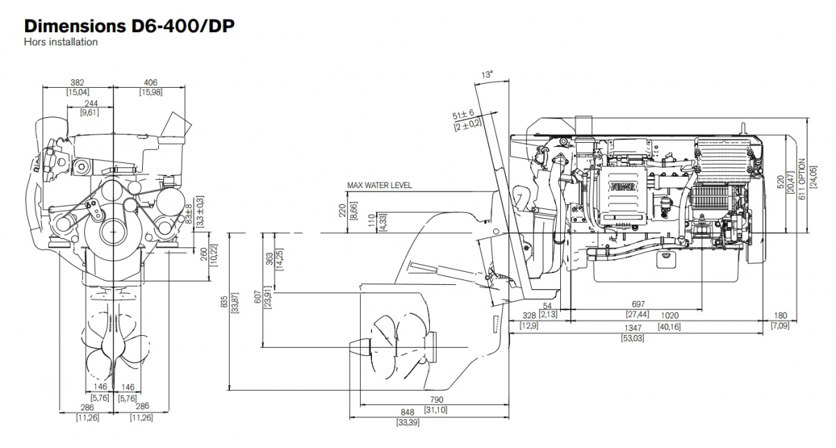 Schema dimensions moteur d6-400 duoprop