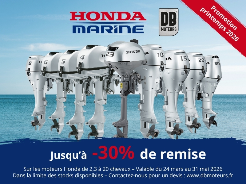 Promotion printemps 2026 sur les hors bord Honda Marine chez DB Moteurs