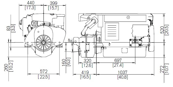 Schemas plan installation moteur marin volvo penta D6-435