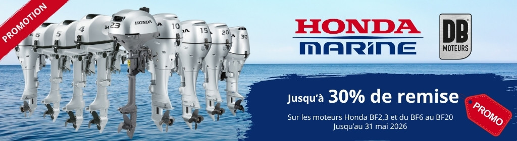 Promotion sur les moteurs hors-bord Honda marine chez DB Moteurs jusqu'au 31 mai 2026