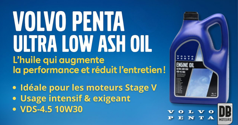 Bannière Huile Volvo Penta 10W30 ULA VDS-4.5 pour moteur Stage 5