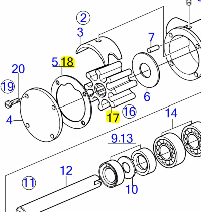 Schéma pièce détachée Volvo Penta référence 21951342